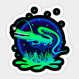 Strange World Weird Crocodile Under Sea water Sticker